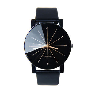 GENEVIVIA Luxury Brand Men's Watch Quartz Dial Clock Leather