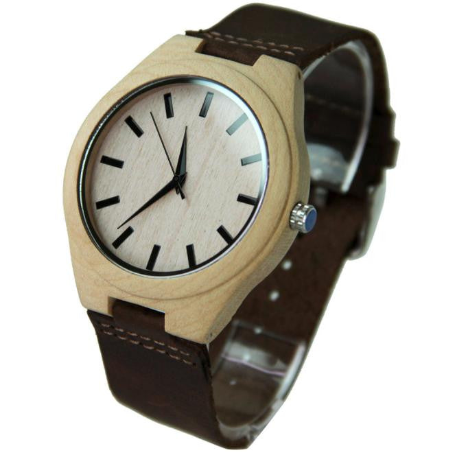 Leather Bamboo Wooden Watches