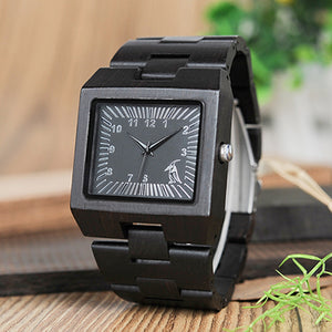 BOBO BIRD   Bamboo Ebony Zebra Wooden Mens Watches Top Luxury Brand