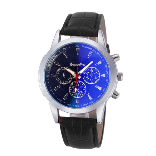 Mens Luxury Fashion Crocodile Faux Leather Analog Watch Watches