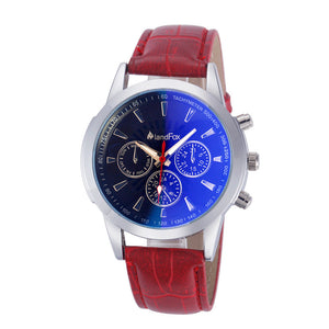 Mens Luxury Fashion Crocodile Faux Leather Analog Watch Watches