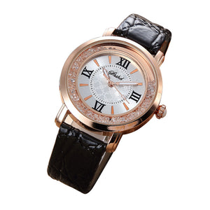 Fashion Women's Watch Leather Stainless Steel luxury Analog Quartz Watch