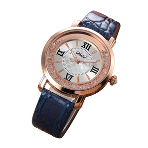 Fashion Women's Watch Leather Stainless Steel luxury Analog Quartz Watch