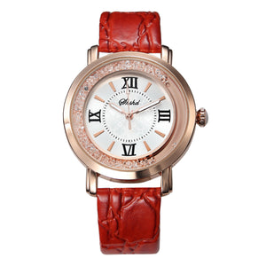 Fashion Women's Watch Leather Stainless Steel luxury Analog Quartz Watch